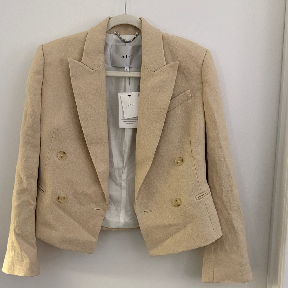 A.L.C. Women's Cream Double-Breasted Blazer